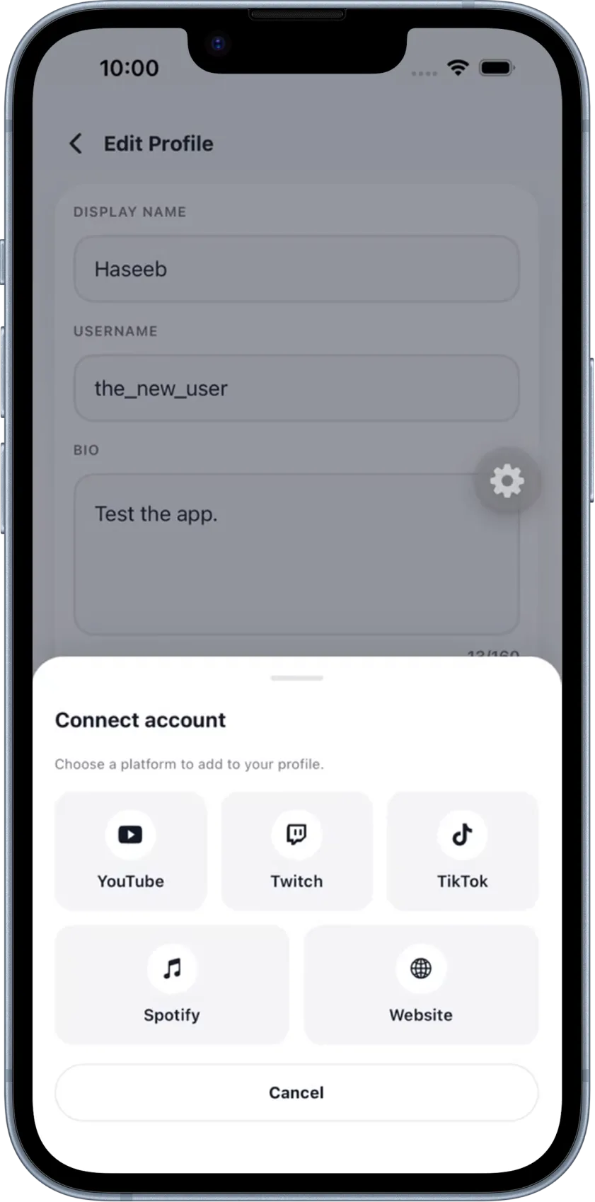Connect: find people to follow